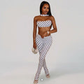 ATH Dot Print Halter Top & Legging Set