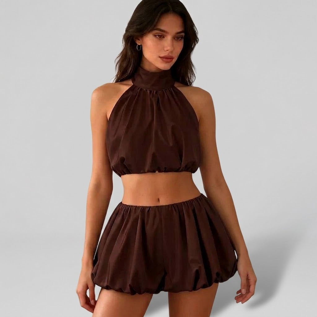 ATH Halter Crop & Bubble Skirt Set