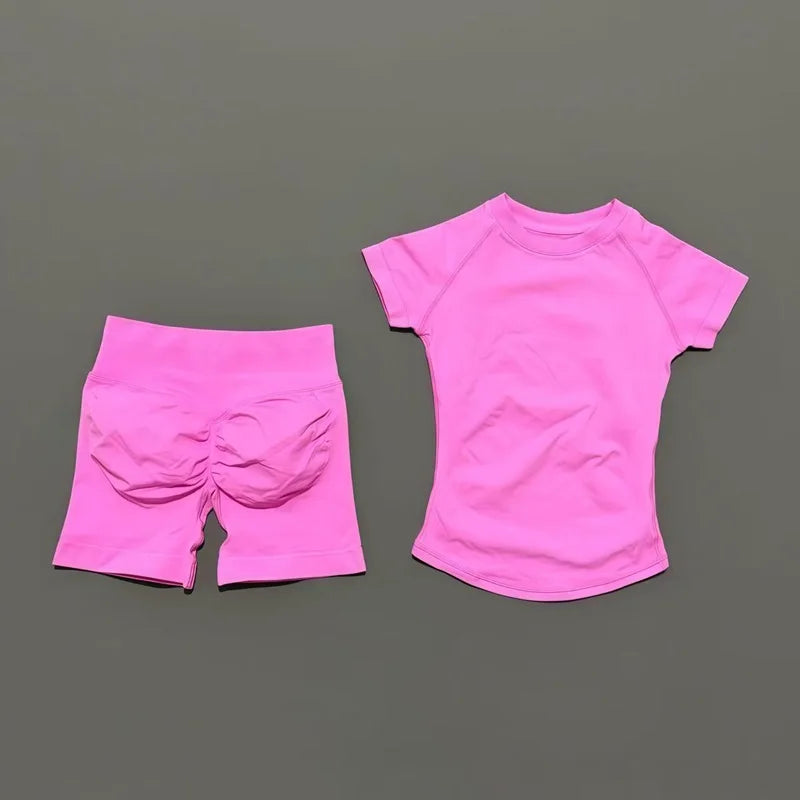 ATH Seamless Short Sleeve & Shorts Gym Set