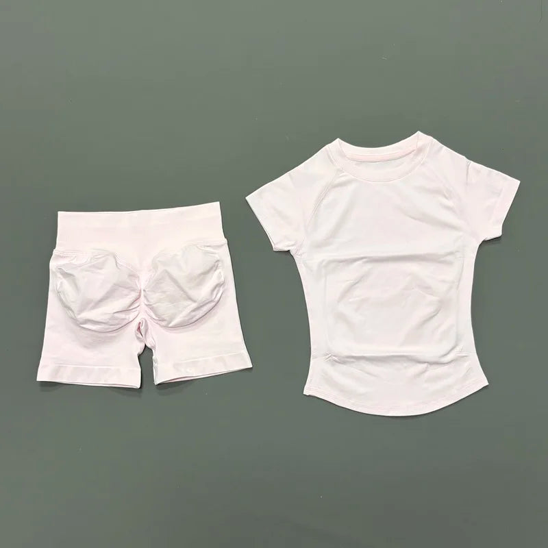 ATH Seamless Short Sleeve & Shorts Gym Set
