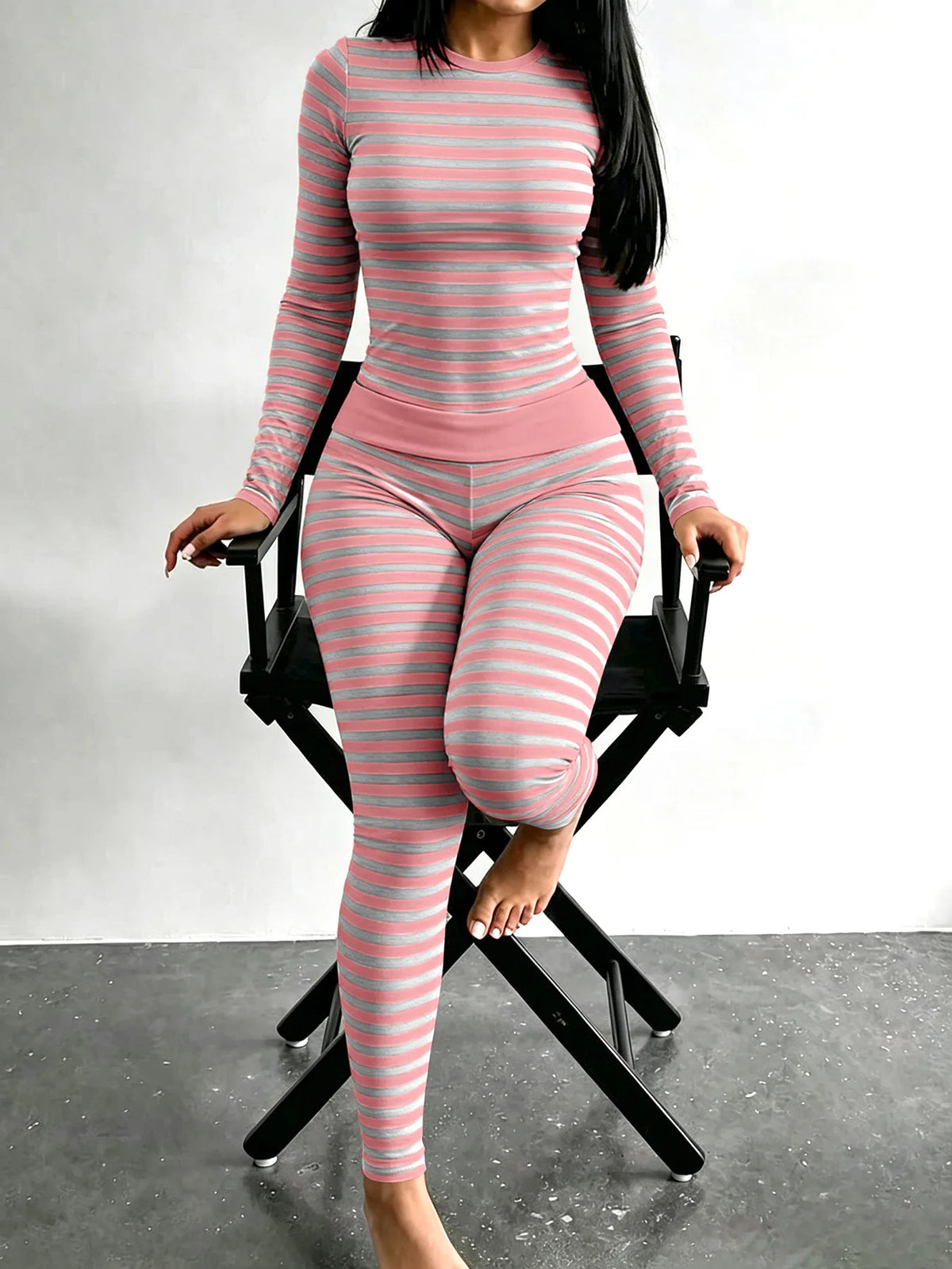 ATH Striped Top & Leggings Lounge Set