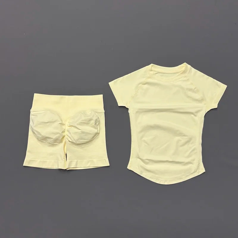 ATH Seamless Short Sleeve & Shorts Gym Set