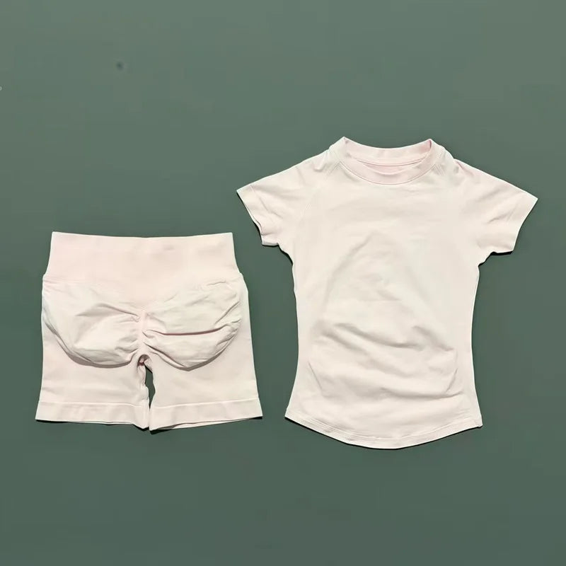 ATH Seamless Short Sleeve & Shorts Gym Set