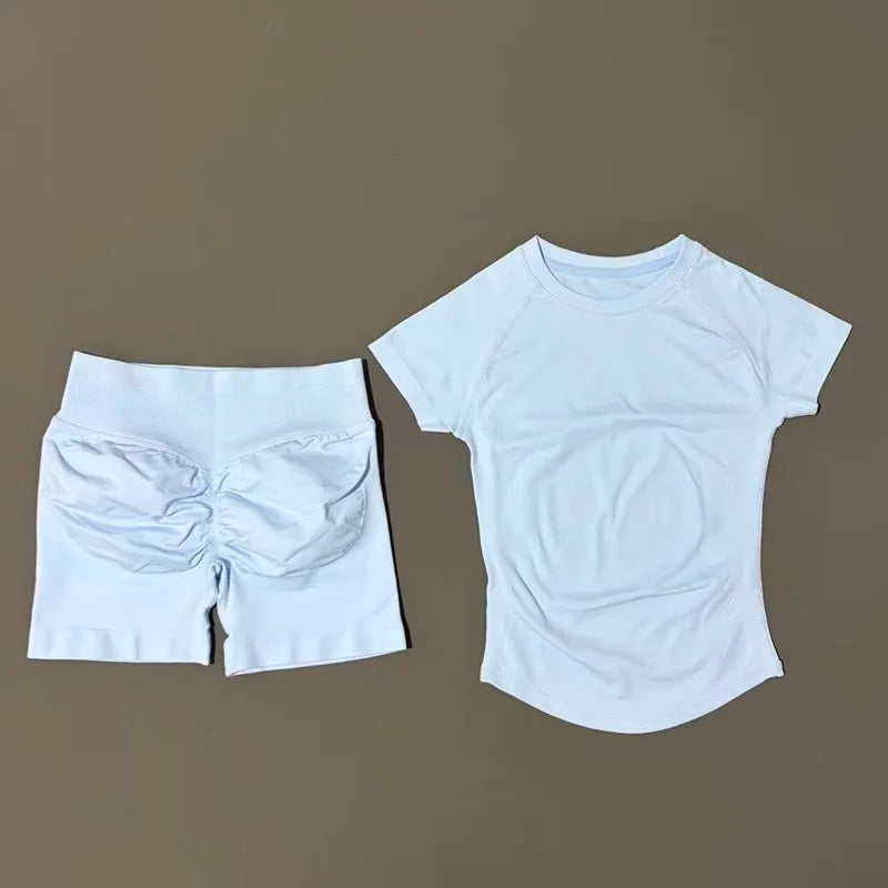 ATH Seamless Short Sleeve & Shorts Gym Set