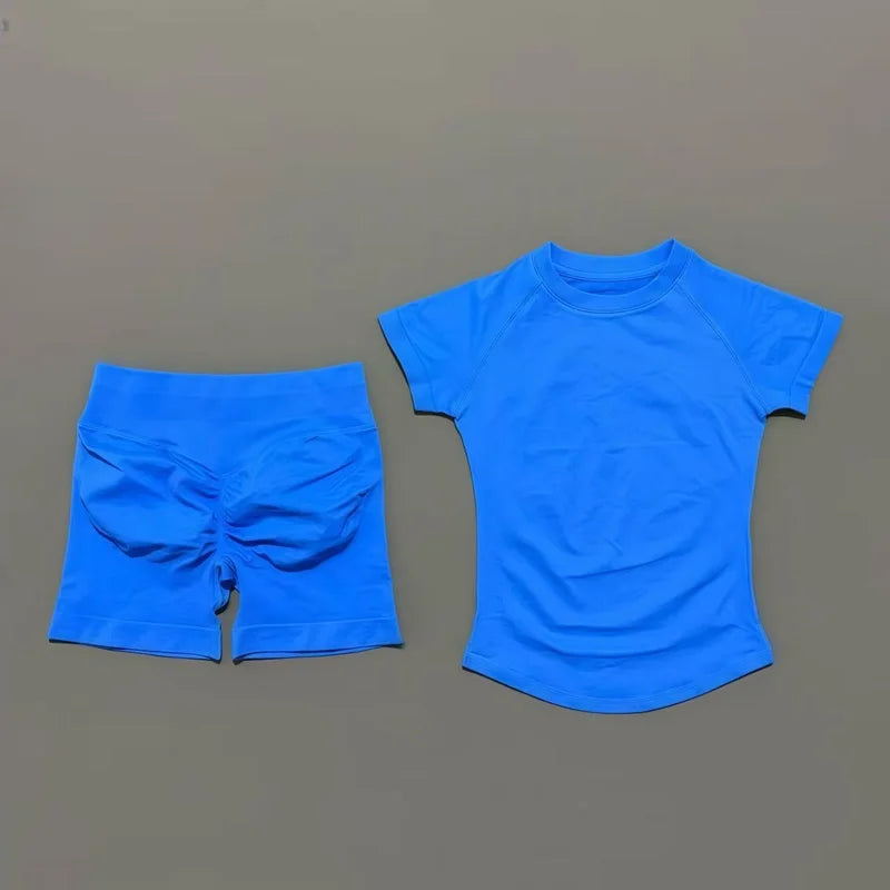 ATH Seamless Short Sleeve & Shorts Gym Set
