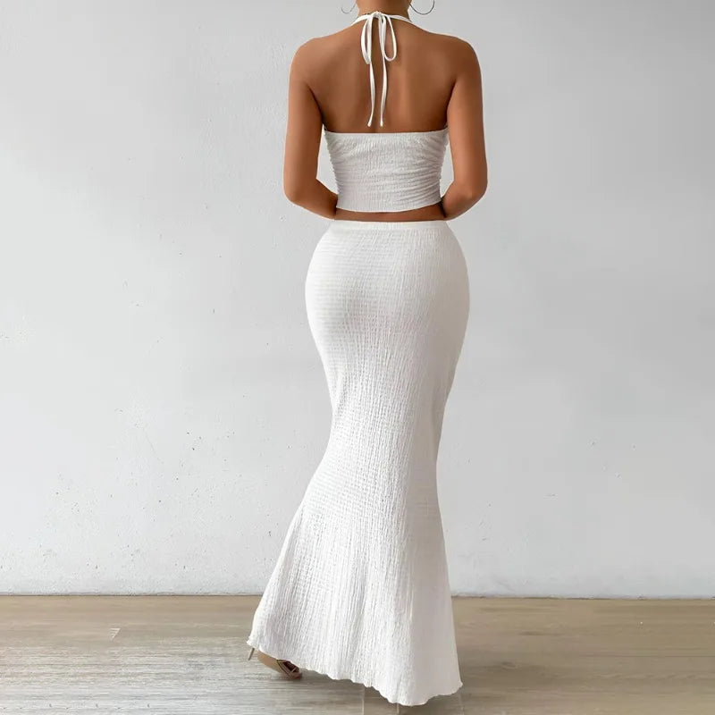ATH Elegant Twist Vest & Maxi Skirt 2-Piece Set