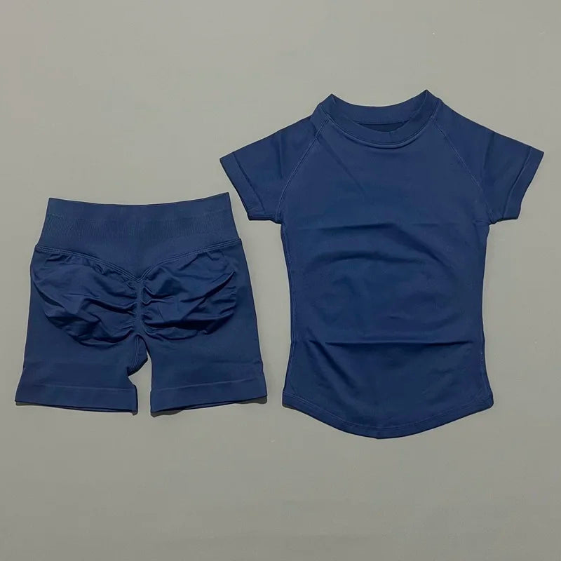 ATH Seamless Short Sleeve & Shorts Gym Set