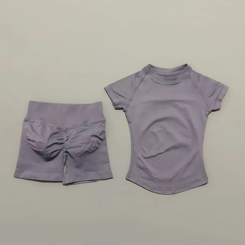 ATH Seamless Short Sleeve & Shorts Gym Set