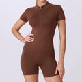 ATH Seamless Zipper Short Sleeve Jumpsuit