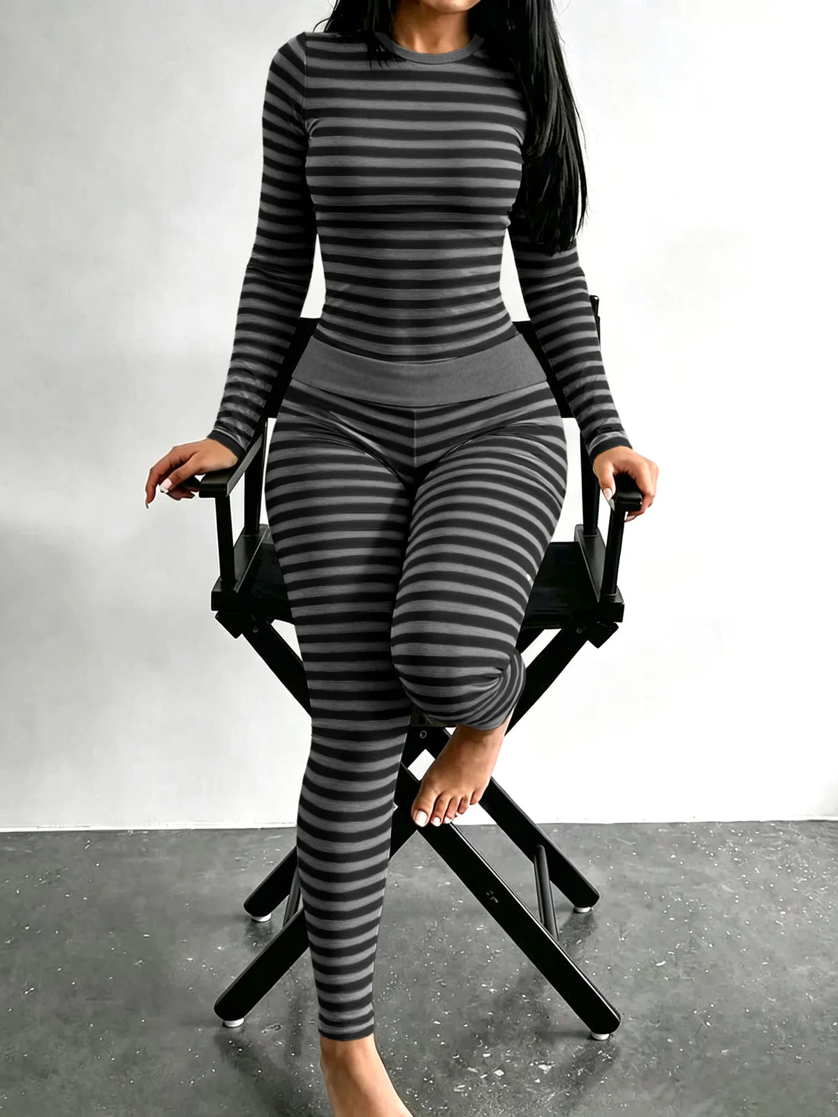 ATH Striped Top & Leggings Lounge Set