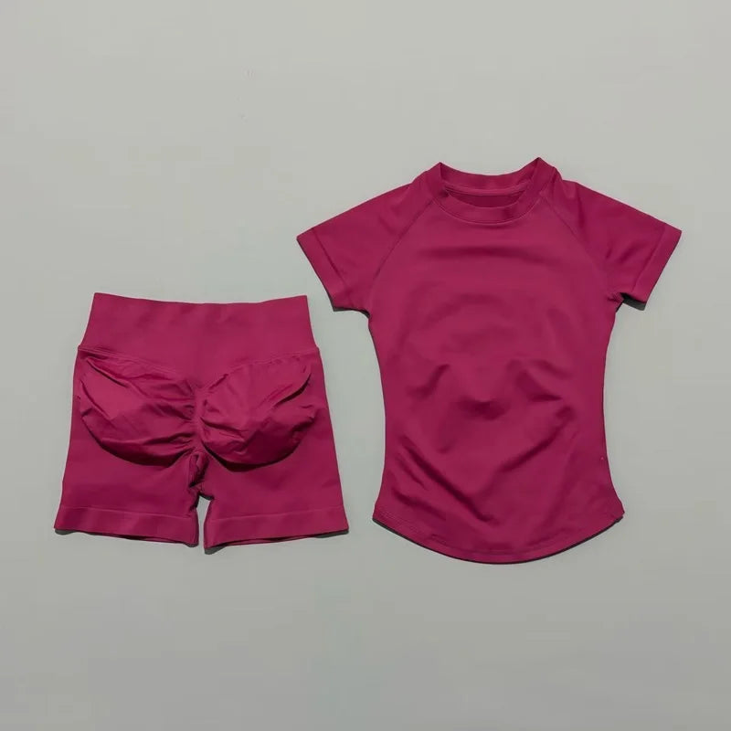 ATH Seamless Short Sleeve & Shorts Gym Set