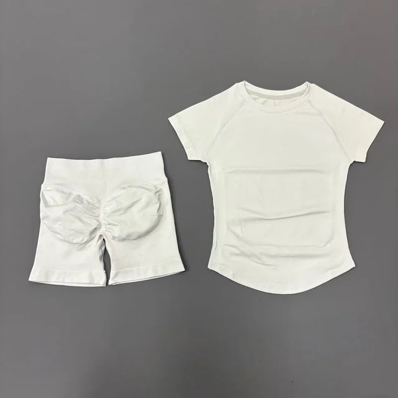 ATH Seamless Short Sleeve & Shorts Gym Set