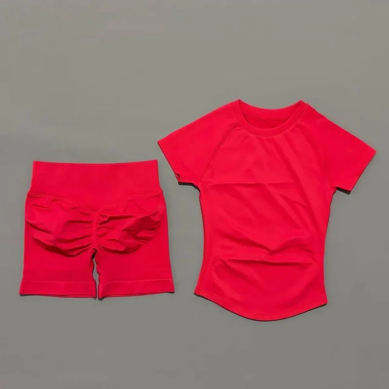 ATH Seamless Short Sleeve & Shorts Gym Set