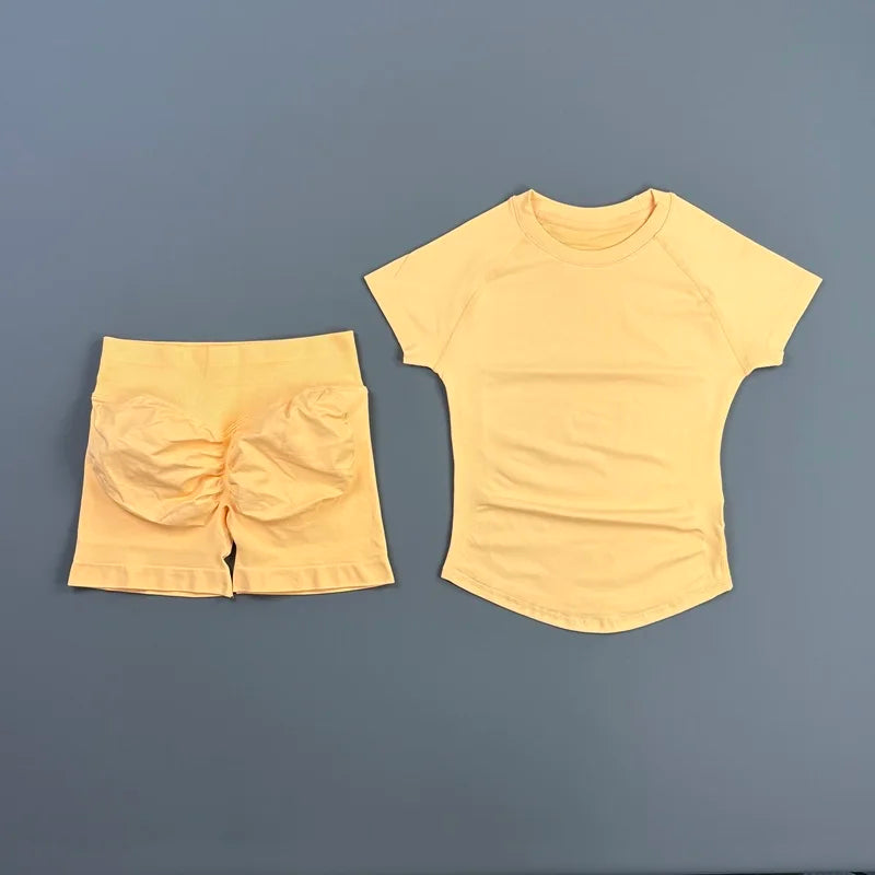 ATH Seamless Short Sleeve & Shorts Gym Set